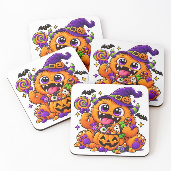 Item preview, Cute Halloween Monster Pumpkin Candy Sticker designed and sold by Genzfirevibes.