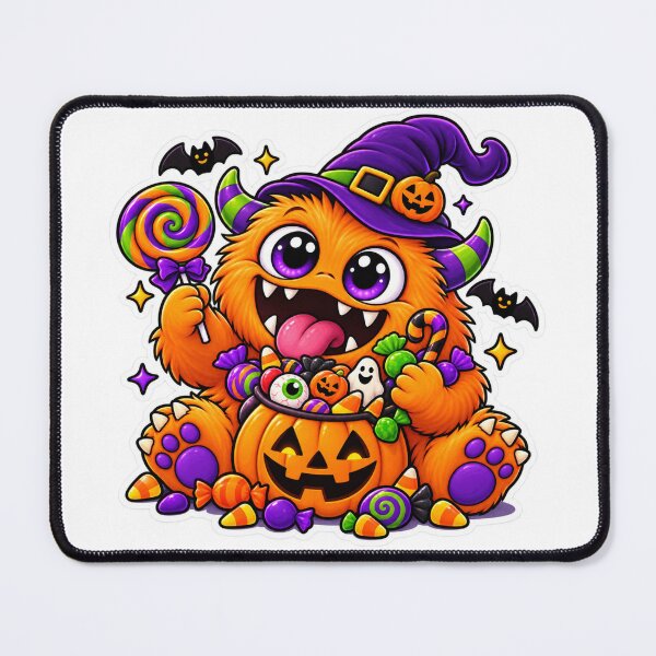 Item preview, Cute Halloween Monster Pumpkin Candy Sticker designed and sold by Genzfirevibes.