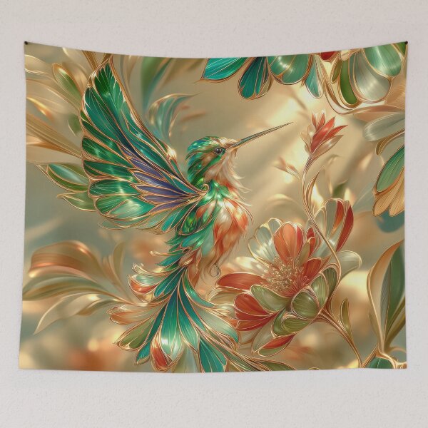 Item preview, Golden Hummingbird Floral Art designed and sold by MargaretWiktor.