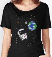 Fat Chibi Astronaut in Space Women's Relaxed Fit T-Shirt
