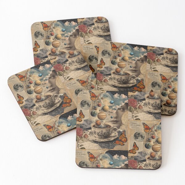 Item preview, Vintage Surrealist Galaxy and Butterfly Collage Art designed and sold by Ink-verse-.