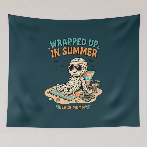 Item preview, "Wrapped Up in Summer" Beach Mummy Halloween Coastal Design designed and sold by Sea Gem.