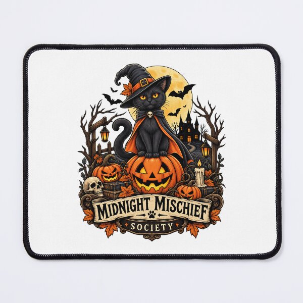 Item preview, Midnight Mischief Black Cat Halloween designed and sold by afr-saad.