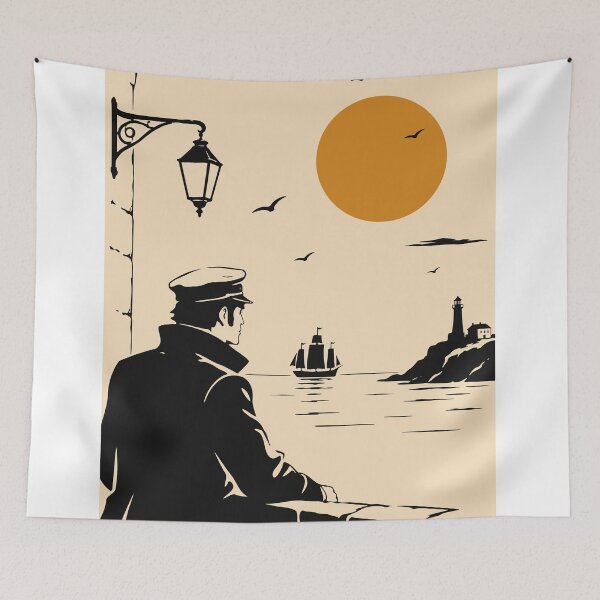 Item preview, Beyond the Horizon | Corto Maltese Inspired Art Print | Nautical Adventure Print | Vintage Maritime Art designed and sold by Studio pod Burom.