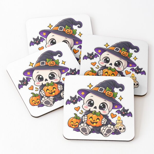 Item preview, Cute Skeleton Witch Halloween Pumpkin Sticker designed and sold by Genzfirevibes.
