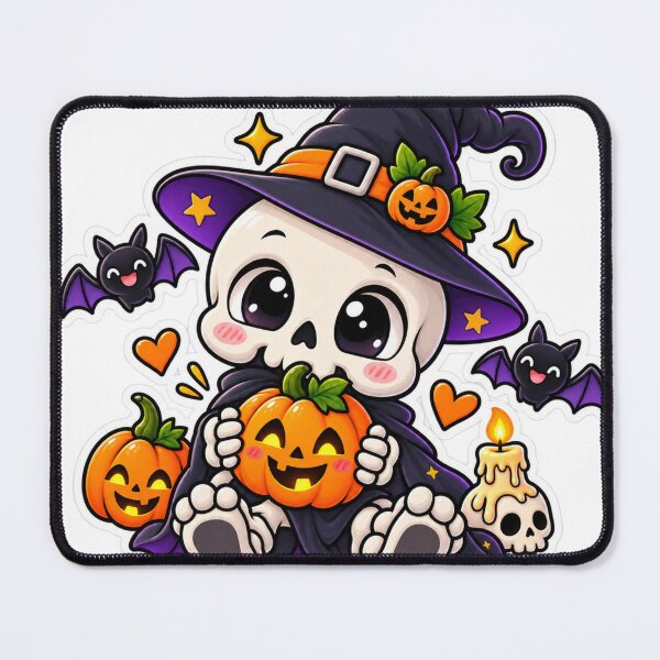 Item preview, Cute Skeleton Witch Halloween Pumpkin Sticker designed and sold by Genzfirevibes.