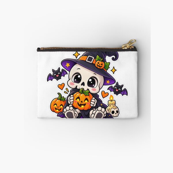 Item preview, Cute Skeleton Witch Halloween Pumpkin Sticker designed and sold by Genzfirevibes.