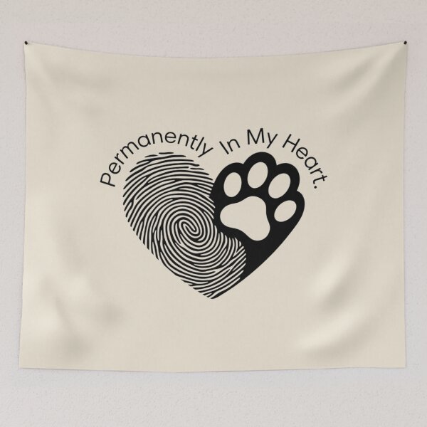 Item preview, Permanently In My Heart – Paw Print Cat Memorial designed and sold by Safe Haven Pets.