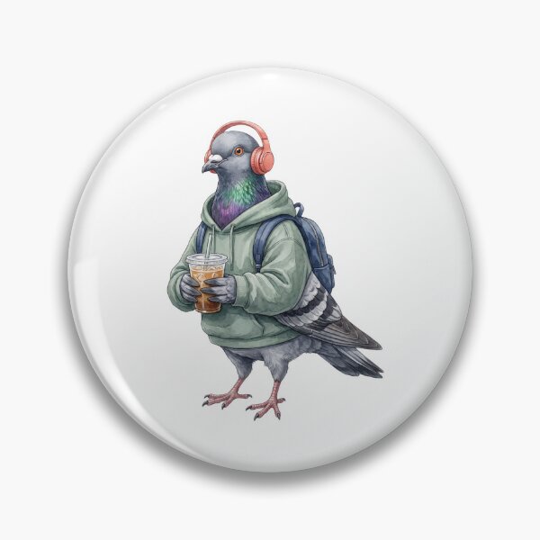 Item preview, Cool Pigeon Student with Coffee and Headphones designed and sold by Roy & Tiffany.
