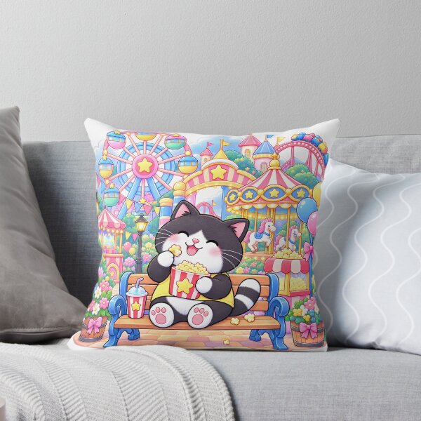 Item preview, Wa Kawaii Popcorn Cat at Amusement Park designed and sold by Wawa5656.