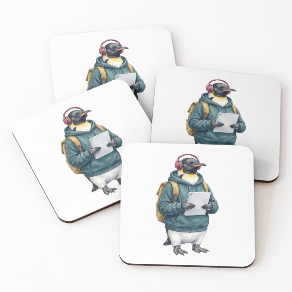 Item preview, Tech Penguin Student with Tablet and Headphones designed and sold by Roy & Tiffany.