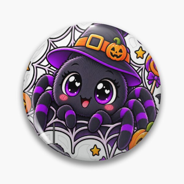 Item preview, Cute Halloween Spider Witch Kawaii Pumpkin Sticker designed and sold by Genzfirevibes.