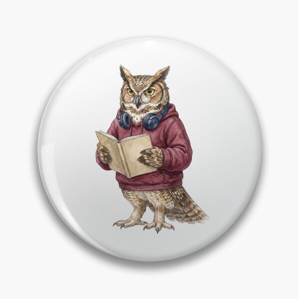 Item preview, Studying Owl Student in Hoodie Reading designed and sold by Tiffany Roy.