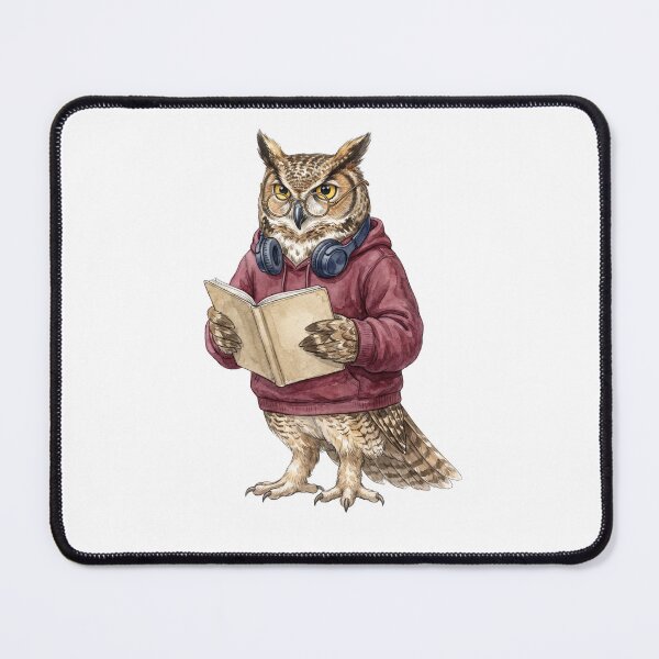 Item preview, Studying Owl Student in Hoodie Reading designed and sold by Roy & Tiffany.