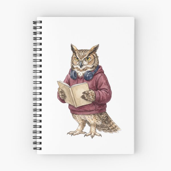 Item preview, Studying Owl Student in Hoodie Reading designed and sold by Tiffany Roy.