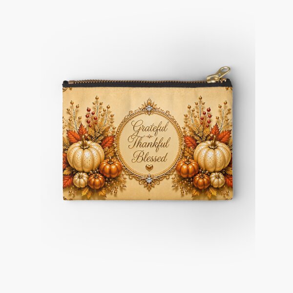 Item preview, Grateful Thankful Blessed Thanksgiving Mug – Elegant Golden Pumpkin Coffee Mug designed and sold by HO•Designs.