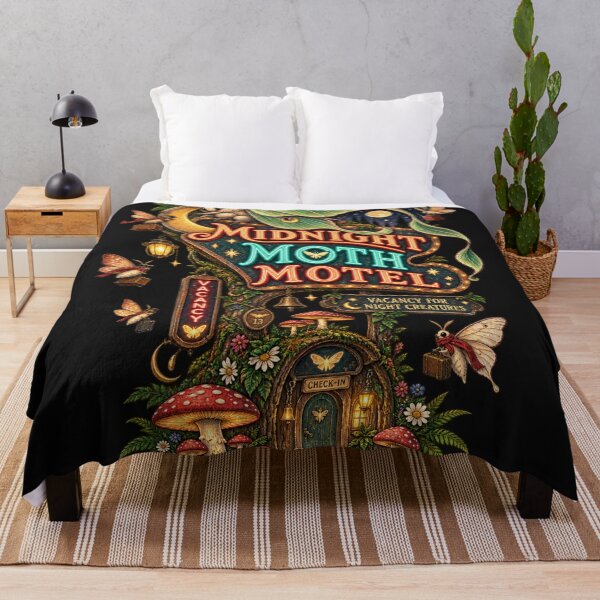 Item preview, Midnight Moth Motel – Luna Moth Celestial Cottagecore Night Art designed and sold by Emoji Emblems.
