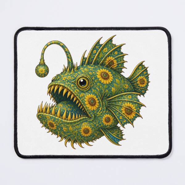Item preview, Sunflower Anglerfish | Ocean Sunflower Art Collection designed and sold by Zaru Art Studio.