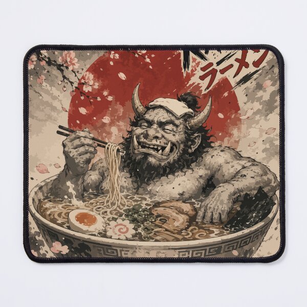 Item preview, Oni Demon Ogre Bath Ramen Sumie Japanese Vintage designed and sold by TomFrontierArt.