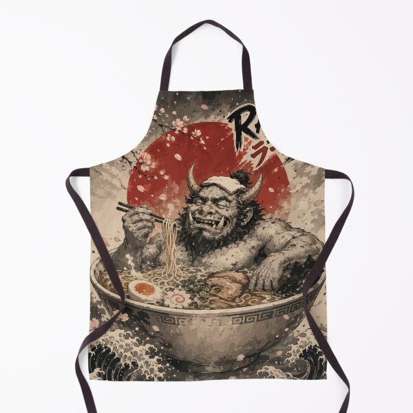 Item preview, Oni Demon Ogre Bath Ramen Sumie Japanese Vintage designed and sold by TomFrontierArt.