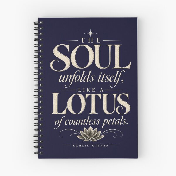 Item preview, The Soul Unfolds Itself Like A Lotus Kahlil Gibran Gold Lotus Quote designed and sold by QCena.