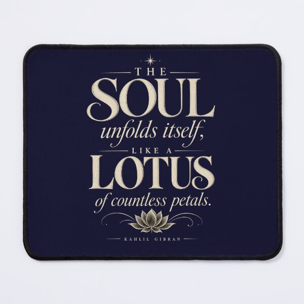 Item preview, The Soul Unfolds Itself Like A Lotus Kahlil Gibran Gold Lotus Quote designed and sold by QCena.