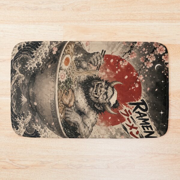Item preview, Oni Demon Ogre Bath Ramen Sumie Japanese Vintage designed and sold by TomFrontierArt.