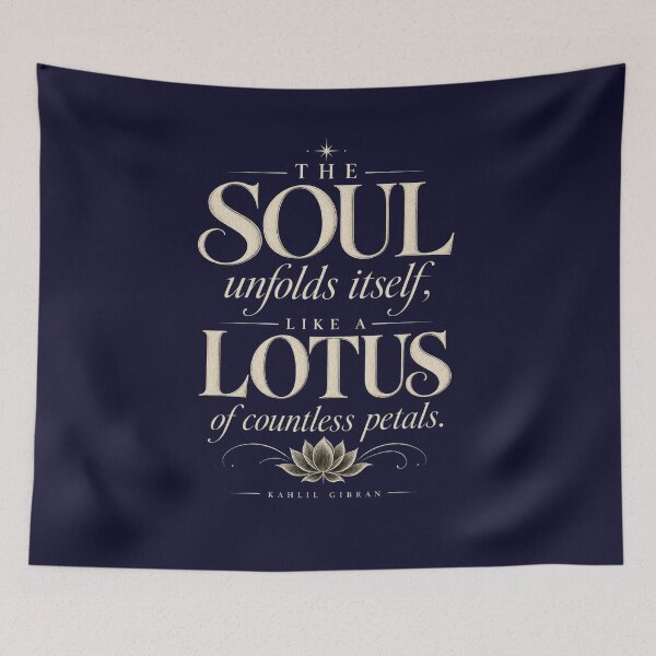Item preview, The Soul Unfolds Itself Like A Lotus Kahlil Gibran Gold Lotus Quote designed and sold by QCena.