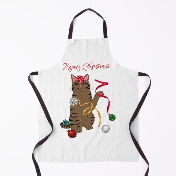 Item preview, Meowy Christmas Brown Tabby Cat with Christmas Bows designed and sold by MYCatStuff.