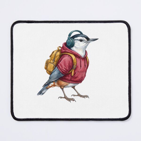 Item preview, Cool Nuthatch Bird in Hoodie with Headphones designed and sold by Roy & Tiffany.