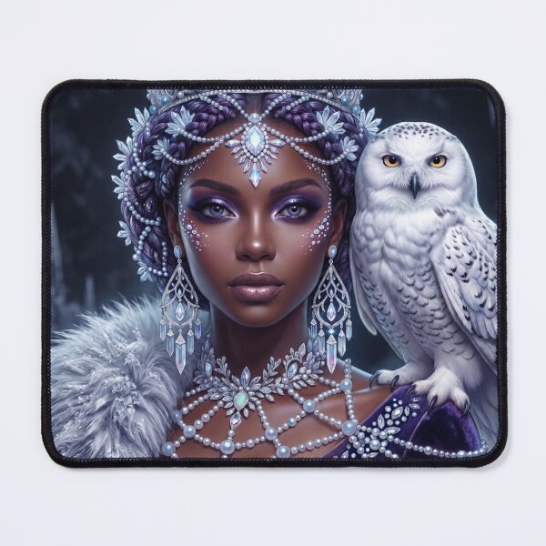 Item preview, Snow Queen with Snowy Owl Fantasy Portrait | Ice Crown Princess | Winter Fantasy Artwork designed and sold by GarnerSupplyCo.
