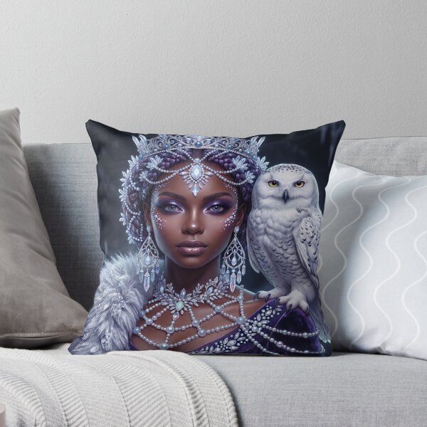 Item preview, Snow Queen with Snowy Owl Fantasy Portrait | Ice Crown Princess | Winter Fantasy Artwork designed and sold by GarnerSupplyCo.
