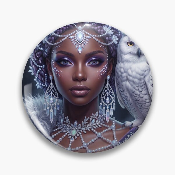 Item preview, Snow Queen with Snowy Owl Fantasy Portrait | Ice Crown Princess | Winter Fantasy Artwork designed and sold by GarnerSupplyCo.