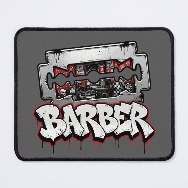 Item preview, Razor Blade Barbershop Checkered Graffiti Streetwear Art designed and sold by Barber MD Culture.
