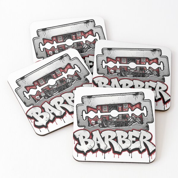 Item preview, Razor Blade Barbershop Checkered Graffiti Streetwear Art designed and sold by Barber MD Culture.