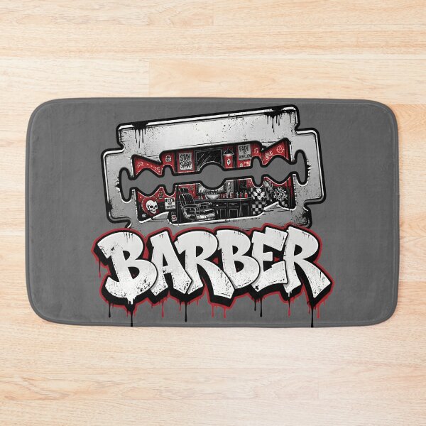 Item preview, Razor Blade Barbershop Checkered Graffiti Streetwear Art designed and sold by Barber MD Culture.