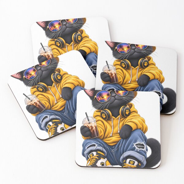 Item preview, Stylish Black Cat Summer Vibes designed and sold by AhmedAwny7.