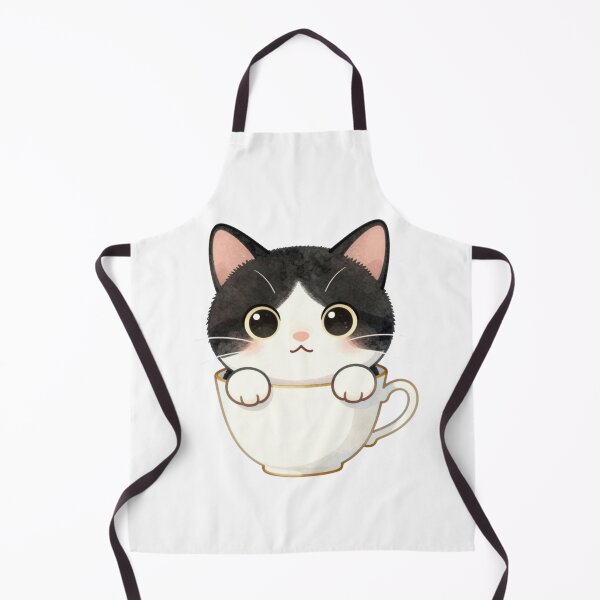 Item preview, Cute Kawaii Tuxedo Cat in a Teacup designed and sold by tobbyasz.