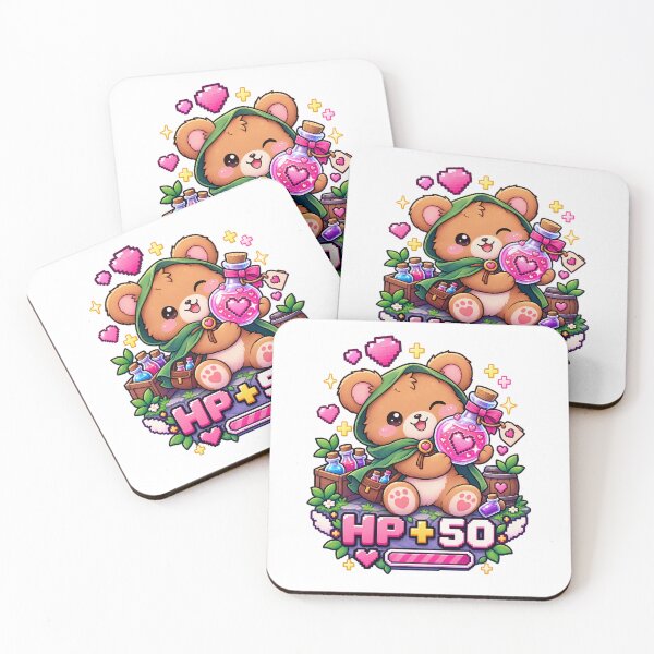 Item preview, Pixel Potion Bear – Un adorable jugador de rol de fantasía designed and sold by JPCuteDesign.