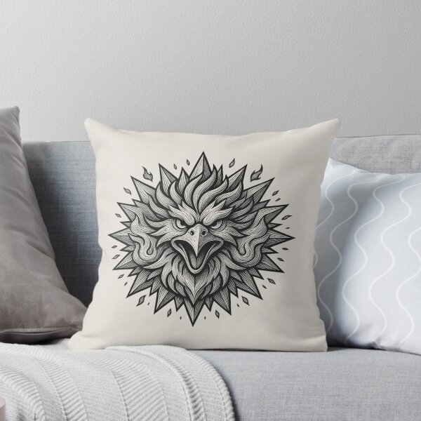 Item preview, Dark Fantasy Phoenix Woodcut Screaming Raptor Eagle Head Tattoo Art designed and sold by MarCinu Art.