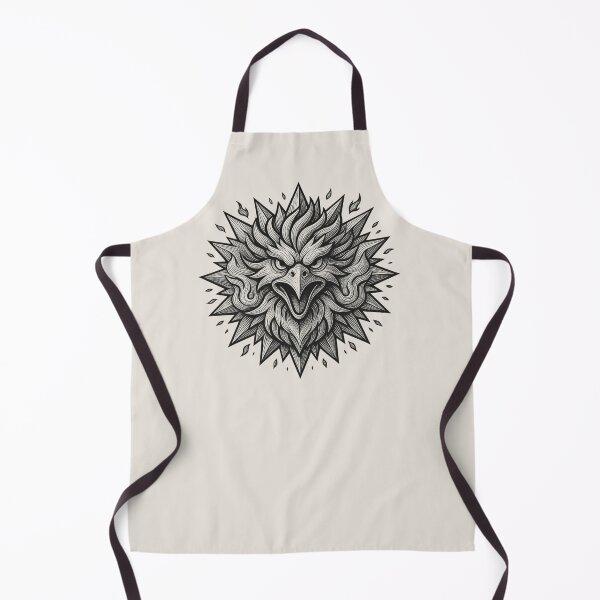 Item preview, Dark Fantasy Phoenix Woodcut Screaming Raptor Eagle Head Tattoo Art designed and sold by MarCinu Art.