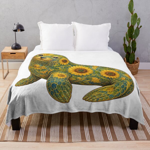 Item preview, Sunflower Seal | Ocean Sunflower Art Collection designed and sold by Zaru Art Studio.