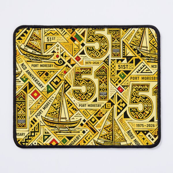Item preview, NCD 51st Anniversary 1975–2026 | Port Moresby PNG Heritage Pattern designed and sold by DiiStyle.
