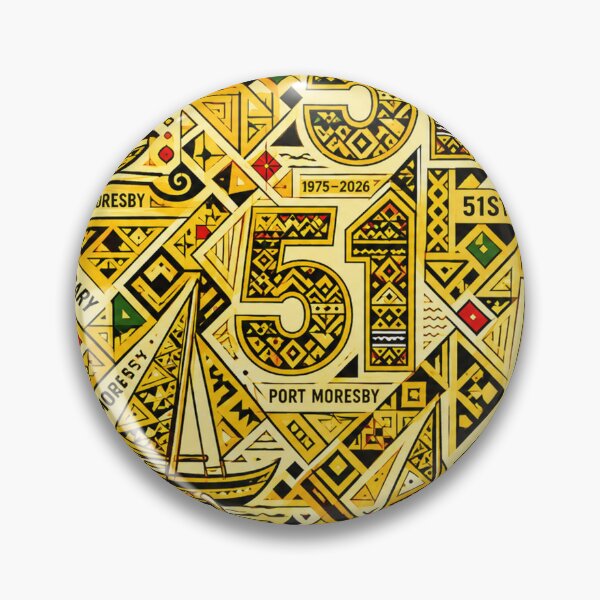 Item preview, NCD 51st Anniversary 1975–2026 | Port Moresby PNG Heritage Pattern designed and sold by DiiStyle.