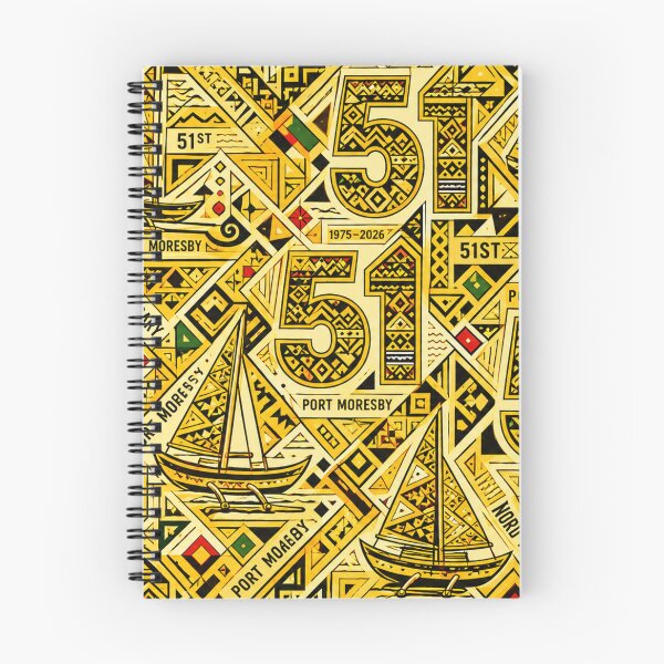 Item preview, NCD 51st Anniversary 1975–2026 | Port Moresby PNG Heritage Pattern designed and sold by DiiStyle.