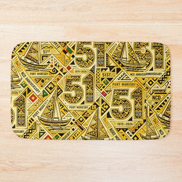 Item preview, NCD 51st Anniversary 1975–2026 | Port Moresby PNG Heritage Pattern designed and sold by DiiStyle.