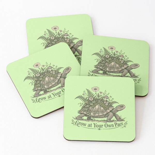 Item preview, Grow At Your Own Pace Garden Turtle Art designed and sold by Hearth & Hollow.