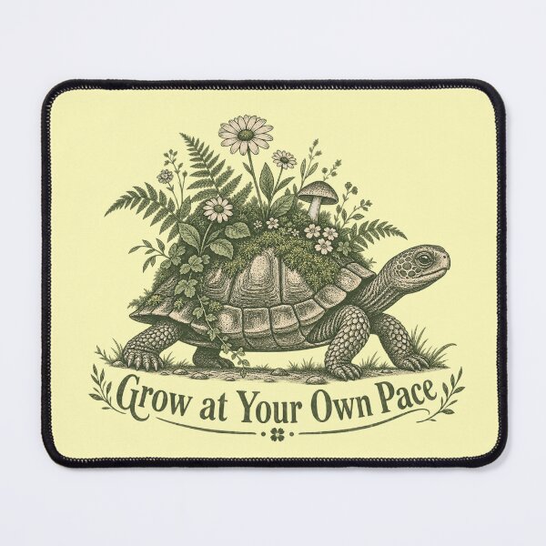 Item preview, Grow At Your Own Pace Garden Turtle Art designed and sold by Hearth & Hollow.