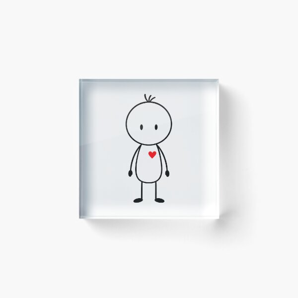 Item preview, Cute Minimalist Stick Figure with Red Heart designed and sold by WASABIgreen.