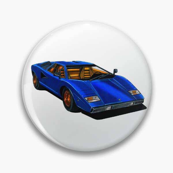 Item preview, Exclusive drawing legendary italian super car blue Countach LP400 5.2L V12 engine designed and sold by Cars23.